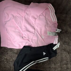 Adidas Pink and Black Athletic Set